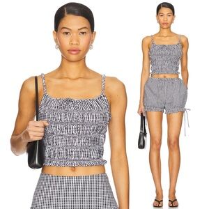 Tularosa Rory Top and Reese Short Set in Black & Ivory Gingham